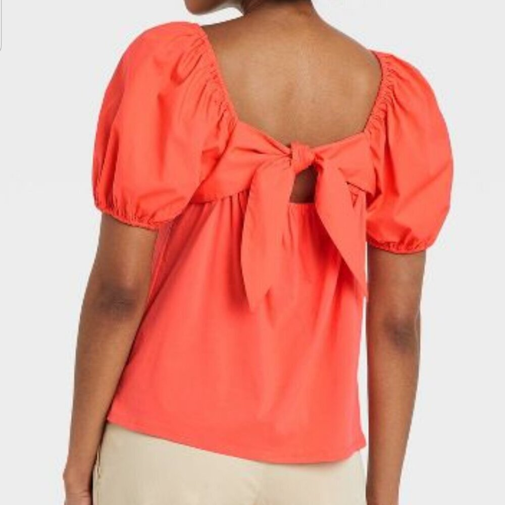 Women’s Orange Puree Bubble sleeve Blouse women's Size XS (351)